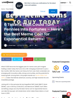 6 Tokens That Could Turn Pennies Into Fortunes – Here’s the Best Meme Coin for Exponential Returns! | Live Bitcoin News