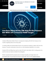Cardano Backs 9M ADA Strike Finance Plan