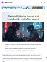 Illuvium (ILV) price forecast post Leviathan No Limits Tournament - CoinJournal