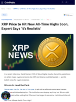 XRP Price to Hit New All-Time Highs Soon, Expert Says 'It’s Realistic’