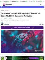 Coinbase’s x402 AI Payments Protocol Sees 10,000% Surge in Activity