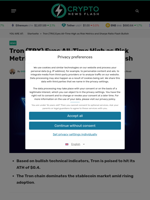 Tron (TRX) Eyes All-Time High as Sharpe Ratio Flash Bullish