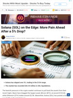 Solana (SOL) on the Edge: More Pain Ahead After a 5% Drop?
