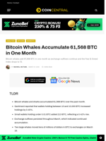 Bitcoin Whales Accumulate 61,568 BTC in One Month - CoinCentral