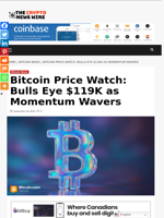 Bitcoin Price Watch: Bulls Eye $119K as Momentum Wavers - The Crypto News Wire