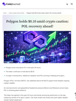 Polygon holds $0.10 amid crypto caution: POL recovery ahead? - CoinJournal