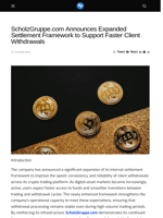 ScholzGruppe.com Announces Expanded Settlement Framework to Support Faster Client Withdrawals - Visionary Financial
