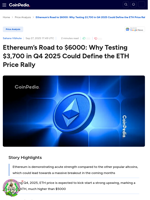Ethereum’s Road to $6000: Why Testing $3,700 in Q4 2025 Could Define the ETH Price Rally