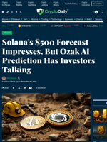 Solana’s $500 Forecast Impresses, But Ozak AI Prediction Has Investors Talking - Crypto Daily