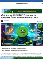 After Soaring 8%, Will PEPE Continue Its Uptrend or Face a Roadblock on the Charts?
