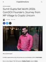 Sumit Gupta Net Worth 2026: CoinDCX Founder's Journey from MP Village to Crypto Unicorn