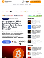 Cryptoquant: Third Profit-Taking Wave Mirrors Past Cycles, Hints at Future Breakout – Markets and Prices Bitcoin News