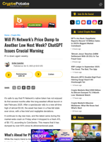 Will Pi Network's Price Dump to Another Low Next Week? ChatGPT Issues Crucial Warning