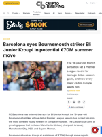 Barcelona eyes Bournemouth striker Eli Junior Kroupi in potential €70M summer move