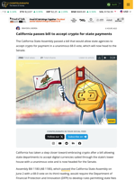 California’s lower house passes crypto payments bill