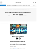 Expert Reveals 3 Conditions for Shiba Inu ETF U.S. Launch