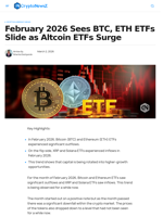 February Crypto ETF Flows: Bitcoin Drops, Altcoins Rise