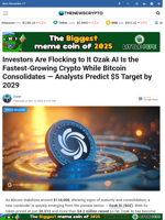 Investors Are Flocking to It Ozak AI Is the Fastest-Growing Crypto While Bitcoin Consolidates — Analysts Predict $5 Target by 2029