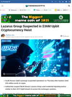 Lazarus Group Suspected in $36M Upbit Cryptocurrency Heist - TheNewsCrypto