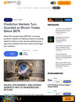 Prediction Markets Turn Guarded as Bitcoin Trades Below $87K – Crypto News Bitcoin News