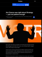 Jim Chanos was right about Strategy — just not patient enough | Protos