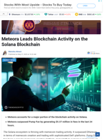Meteora Leads Blockchain Activity on the Solana Blockchain - TheNewsCrypto