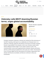 Zelensky calls MH17 downing Russian terror, urges global accountability
