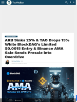 ARB Sinks 25% & TAO Drops 15% While BlockDAG’s
Limited $0.0015 Entry & Binance AMA Sale Sends Presale into
Overdrive