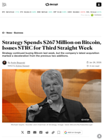 Strategy Spends $267 Million on Bitcoin, Issues STRC for Third Straight Week - Decrypt