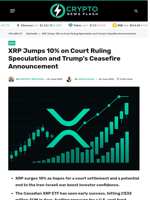 XRP Jumps 10% on Court Ruling Speculation and Ceasefire