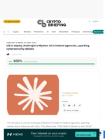 US to deploy Anthropic's Mythos AI in federal agencies, sparking cybersecurity debate