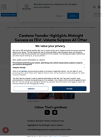 Cardano Founder Highlights Midnight Success as FDV, Volume Surpass All Other CNT Combined