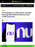 Nu Holdings Ltd. ($NU) Stock: Q2 2025 Earnings Show Record Revenue and 123M Customers