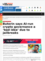 Buterin says AI-run crypto governance a ‘bad idea’ due to jailbreaks - The Crypto News Wire