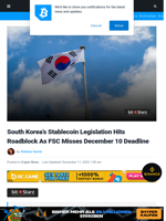 South Korea’s Stablecoin Legislation Misses Dec. 10 Deadline