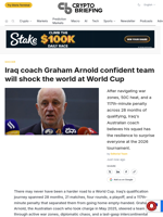 Iraq coach Graham Arnold confident team will shock the world at World Cup