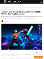 eSports and Cloud Gaming to Power $333B Online Gaming Expansion - DailyCoin