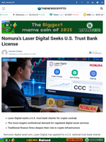 Nomura’s Laser Digital Seeks U.S. Trust Bank License