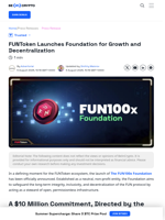FUNToken Launches Foundation for Growth and Decentralization