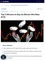 Top 5 Altcoins to Buy As Bitcoin Hits New ATH!