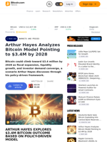 Arthur Hayes Analyzes Bitcoin Model Pointing to $3.4M by 2028 – Markets and Prices Bitcoin News