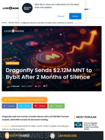 Dragonfly Moves $2.12M MNT to Bybit After Silence