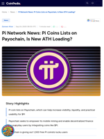 Pi Network News: Pi Coins Lists on Payochain, Is New ATH Loading?