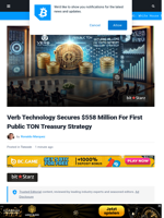 Verb Technology Secures $558 Million For First Public TON Treasury Strategy | Bitcoinist.com