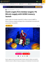 Amdax Targets 1% of All Bitcoin With $23M Treasury Launch