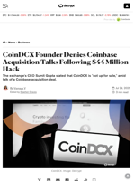 CoinDCX Founder Denies Coinbase Acquisition Talks Following $44 Million Hack - Decrypt