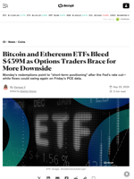 Bitcoin and Ethereum ETFs Bleed $439M as Options Traders Brace for More Downside - Decrypt