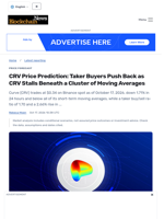 CRV Price Prediction: Taker Buyers Push Back as CRV Stalls Beneath a Cluster of Moving Averages - Blockchain.News