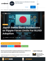 Japan Favors Bank Stablecoins Over Ripple RLUSD