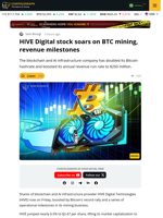 HIVE Digital Stock Rises on Bitcoin Surge, AI Pivot and Mining Milestones